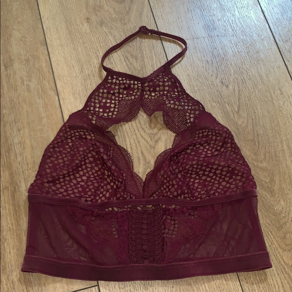 Victoria Secret Burgundy Sexy/Edgy Halter Lingerie